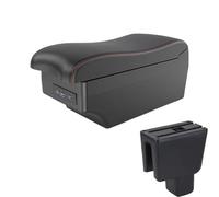 DIQXLGS Para BR-V Reposabrazos Para BRV Almacén Reposabrazos Auto Almacén Central Interior Piezas Retrofit Accesorios Auto(A1 Negro rojo 7USB)