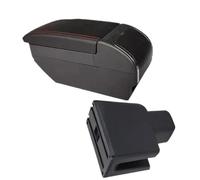 DIQXLGS Para BR-V Reposabrazos Para Mobilio BR-V Caja De Reposabrazos Central Coche Almacenar Contenido Caja De Almacenamiento Brazo Piezas Auto(F línea roja Sin USB)