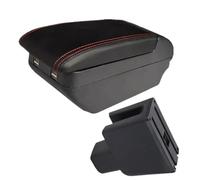 DIQXLGS Para BR-V Reposabrazos Para Mobilio BR-V Caja De Reposabrazos Central Coche Almacenar Contenido Caja De Almacenamiento Brazo Piezas Auto(H línea roja 4USB)