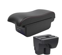 DIQXLGS Para C&hevrolet Para Sail 3 Para Aveo 3 Reposabrazos De Coche Piezas De Retrofit Caja De Almacenamiento Decoración Accesorio Coche(B1 Negro rojo 3USB)