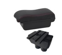 DIQXLGS Para Caddy Reposabrazos Central Almacenamiento Central Accesorios Coche Interiores De Retrofitting(A2 Black red NO USB)