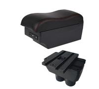 DIQXLGS Para Caddy Reposabrazos Consola Central Descansabrazos Almacenamiento Con USB Portavasos(C red line 7USB)