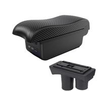 DIQXLGS Para Citroen Para C-Élysée Caja Reposabrazos Caja De Almacenamiento Interior Suministros Auto Modificados Con Detalles USB(B2 línea negra 3USB)