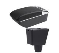 DIQXLGS Para Dacia Para Logan 2 Para Dokker Caja De Reposabrazos Coche Caja De Almacenamiento Accesorios De Reforma Interior(B línea negra SIN USB)
