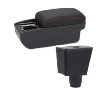 DIQXLGS Para Dacia Para Logan 2 Para Dokker Caja De Reposabrazos Coche Reposabrazos Coche Accesorios Interior Retrofit Caja De Almacenamiento(C1 Negro rojo SIN USB)