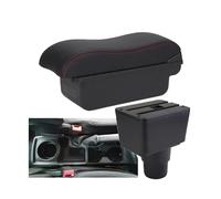 DIQXLGS Para F&ord Para EcoSport 2018 2019-2024 Caja De Reposabrazos Auto Caja Almacenamiento Brazo Accesorios Auto Piezas Retrofit(C1 Negro rojo SIN USB)