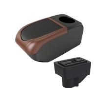 DIQXLGS Para F&ord Para Fiesta Para Fiesta 3 2011 2012 2013-2018 Reposabrazos Coche Caja Almacenamiento Accesorios Coche Piel PU(B3 Brown frame 6USB)