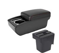 DIQXLGS Para F&ord Para Focus 2 Mk2 2005 2006 2007 2008 2009 2010 2011 Almacenamiento Reposabrazos Centro Doble Capa(A1 Negro rojo SIN USB)