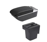 DIQXLGS Para F&ord Para Focus 2 Mk2 2005-2011 Auto Caja Reposabrazos Caja De Almacenamiento Central Cenicero Portavasos Accesorios Auto(B línea negra SIN USB)