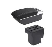 DIQXLGS Para F&ord Para Focus 2 Mk2 2005-2011 Auto Caja Reposabrazos Caja De Almacenamiento Central Cenicero Portavasos Accesorios Auto(B línea blanca SIN USB)