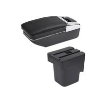 DIQXLGS Para F&ord Para Focus 2 Mk2 2005-2011 Auto Caja Reposabrazos Caja De Almacenamiento Central Cenicero Portavasos Accesorios Auto(Una línea negra Sin USB)