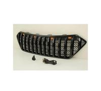 DIQXLGS Para Hyundai Para Santa Fe 2017 2018 2019 Rejilla Frontal Negra Plateada Rejillas Conjunto Paragolpes Accesorios(NEGRO)