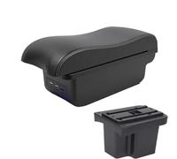 DIQXLGS Para KIA Para Cerato Para Forte K3 2011 Reposabrazos Coche Piel Piezas Interiores Caja Almacenamiento Accesorios(B3 Negro blanco 3USB)