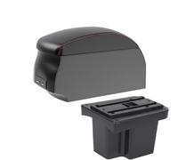 DIQXLGS Para KIA Para Cerato Para Forte K3 Reposabrazos Piel Auto Estilo Consola Central(A1 Black Red single)
