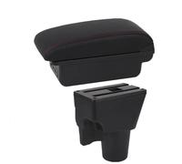 DIQXLGS Para Kia Para Picanto Caja Reposabrazos Para Picanto Para 3X-Line Caja De Almacenamiento Para Reposabrazos Piezas Retrofit Interior Accesorios Coche(B1 Negro rojo 3USB)