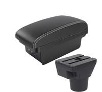 DIQXLGS Para KIA Para Rio 2 Apoyabrazo Para KIA Para Rio 2006 2007 2008 2009 2010 2011 Auto Reposabrazos Central(B3 Negro blanco 3USB)