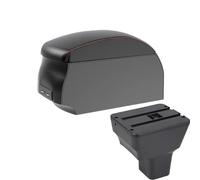 DIQXLGS Para N&issan Para Kicks 2016-2021 Caja De Brazo De Coche Piezas Interiores Piezas De Retrofit Caja De Almacenamiento Central USB(A1 Black Red single)