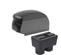 DIQXLGS Para N&issan Para Tiida C11 Para Latio Caja Reposabrazos Auto Interior Caja De Almacenamiento Central Accesorios Auto(B1 Black Red double)