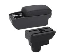 DIQXLGS Para Opel Para Corsa Para Corsa D Caja Reposabrazos Auto Caja De Almacenamiento Portavasos Piezas De Retroadaptación Interior Accesorios Auto(C2 Línea negra SIN USB)