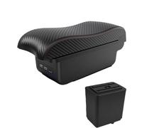 DIQXLGS Para Peugeot Para Partner Tepee Brazo De Coche Caja De Almacenamiento Accesorios Coche Interfaz USB De Carga(B1 Negro rojo 3USB)