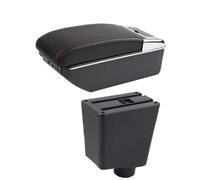 DIQXLGS Para R&enault Para Clio 4 Para Captur Para Clio 3 III IV Caja Reposabrazos Accesorio Almacenamiento Piezas Interior Retrofit(D línea roja 7USB)