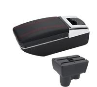 DIQXLGS Para R&enault Para Duster Reposabrazos Para Dacia Para Duster Caja De Brazo 2019-2024 Caja De Almacenamiento Consola Central(A1 Negro rojo SIN USB)