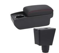 DIQXLGS Para R&enault Para Logan 2 Caja De Reposabrazos Para Sandero 2 Reposabrazos Coche Accesorios Interior Retrofit Caja De Almacenamiento(B1 Negro rojo 6USB)