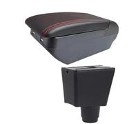 DIQXLGS Para R&enault Para Logan 2 Reposabrazos Para Sandero 2 Caja De Reposabrazos Coche Caja De Almacenamiento Central Piezas De Reforma Interior(H línea roja 4USB)