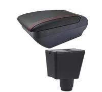 DIQXLGS Para R&enault Para Logan 2 Reposabrazos Para Sandero 2 Caja De Reposabrazos Coche Caja De Almacenamiento Central Piezas De Reforma Interior(F línea roja Sin USB)