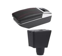 DIQXLGS Para R&enault Para Logan 2 Reposabrazos Para Sandero 2 Caja De Reposabrazos Coche Caja De Almacenamiento Central Piezas De Reforma Interior(Una línea roja SIN USB)