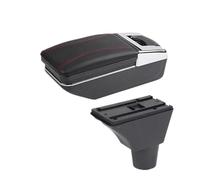 DIQXLGS Para R&enault Para Sandero Para Logan 2 Caja De Reposabrazos Caja De Reposabrazos Coche Caja De Almacenamiento Accesorios Coche Retrofit(A1 línea roja Sin USB)