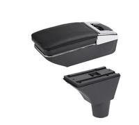 DIQXLGS Para R&enault Para Sandero Stepway Caja De Reposabrazos Caja De Reposabrazos Coche Caja De Almacenamiento Accesorios Coche Retrofit(A2 línea negra Sin USB)