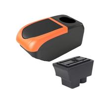DIQXLGS Para S&koda Para FABIA Reposabrazos Para Fabia II 2008-2014 Reposabrazos Para Coche Caja De Almacenamiento Piezas De Interior(B2 Orange frame 6USB)