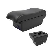 DIQXLGS Para SEAT Para ARONA Reposabrazos Coche Caja Almacenamiento Doble Capa Con Carga USB Accesorios Auto(B2 línea negra 3USB)