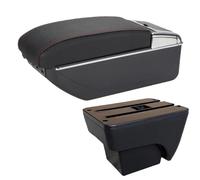DIQXLGS Para Seat Para Ibiza Caja Reposabrazos Para Ibiza 6j Para Ibiza 6L Reposabrazos Auto 2018-2025 Caja Almacenamiento Auto Retrofit Interior(B1 Negro rojo 7USB)
