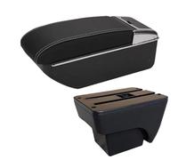 DIQXLGS Para Seat Para Ibiza Caja Reposabrazos Para Ibiza 6j Para Ibiza 6L Reposabrazos Auto 2018-2025 Caja Almacenamiento Auto Retrofit Interior(D3 Negro blanco Sin USB)