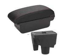 DIQXLGS Para Toyota Para Aqua Para Prius C Auto Reposabrazos Caja De Almacenamiento Piezas De Retrofit Accesorios Interiores Auto(B1 Negro rojo 3USB)