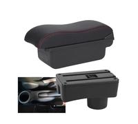 DIQXLGS Para Toyota Para Aygo X Caja Reposabrazos Para Aygo Reposabrazos Auto Caja Almacenamiento Interior Piezas Retrofit Accesorios Auto(C1 Negro rojo SIN USB)