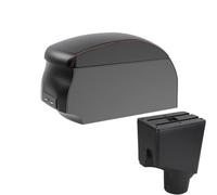 DIQXLGS Para Toyota Para Yaris Caja De Brazo Para Toyota Para Yaris Híbrido Reposabrazos Auto 2015-2023 Caja De Almacenamiento Central(A1 Black Red single)