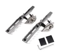 DIQXLGS Para Triumph Para Tiger 800 850 900 1050 1200 660 Para 660 Para Trident 660 Autopista Delanteros Reposapiés Plegables Abrazaderas(Plata)