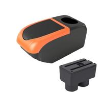 DIQXLGS Para Venucia D50 Caja Reposabrazos Coche Piezas Retrofit Caja Almacenamiento Brazo Accesorios Coche Pieza Retrofit(B2 Orange frame 6USB)