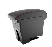 DIQXLGS Para VW Para POLO Mk5 6R Para Vento Reposabrazos 2012 2013 2014-2018 Consola Central Caja De Almacenamiento Modificada(B1 Black red leather)