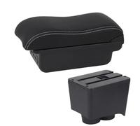 DIQXLGS Para VW Para Polo Para Polo 9N 3 2002-2009 Caja De Apoyabrazos De Coche Piezas De Retrofit Caja De Almacenamiento Accesorios Interiores De Coche(B2 Black white 3 USB)