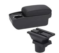 DIQXLGS Para VW UP Caja Reposabrazos Para S&koda Para Citigo Para VW UP Para Seat Mii Reposabrazos Auto Caja Almacenamiento Portavasos(C2 Línea negra SIN USB)
