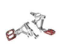 DIQXLGS Pedal Trasero Moto Aleación Aluminio Reposapiés Plegable Pasajero Para XADV X-adv 750 XADV750 2018 2019 2020(Silver Red)