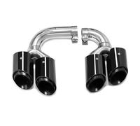 DIQXLGS Punta De Escape De Tres Capas Y Cuatro Tubos Para Porsche Para Cayenne 9Y0 3.0T 2018 2019-2024 Silenciador Híbrido De Gasolina(NEGRO,Hybrid)