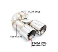 DIQXLGS Punta De Escape Doble Para F20 118i Serie 1 Silenciador De Tubo De Escape De Fibra De Carbono De Acero Inoxidable Accesorios Para Automóviles(Plata)
