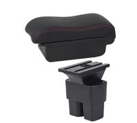 DIQXLGS Reposabrazos Auto Para N&issan Para NV200 Caja Reposabrazos Para NV200 Evalia Caja Almacenamiento Interior Piezas Retrofit Accesorios Auto(B1 Negro rojo 3USB)