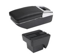 DIQXLGS Reposabrazos Auto Para Seat Para Ibiza Caja Reposabrazos Para Ibiza 6j Para Ibiza 6L 2018-2025 Caja Almacenamiento Auto Retrofit Interior(A2 línea negra Sin USB)