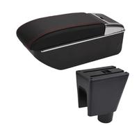 DIQXLGS Reposabrazos Para C&hevrolet Para Spark 3 Para Spark III Para Aveo T200 Consola Caja De Almacenamiento Decoración Accesorios Para Coche(D1 Negro rojo Sin USB)